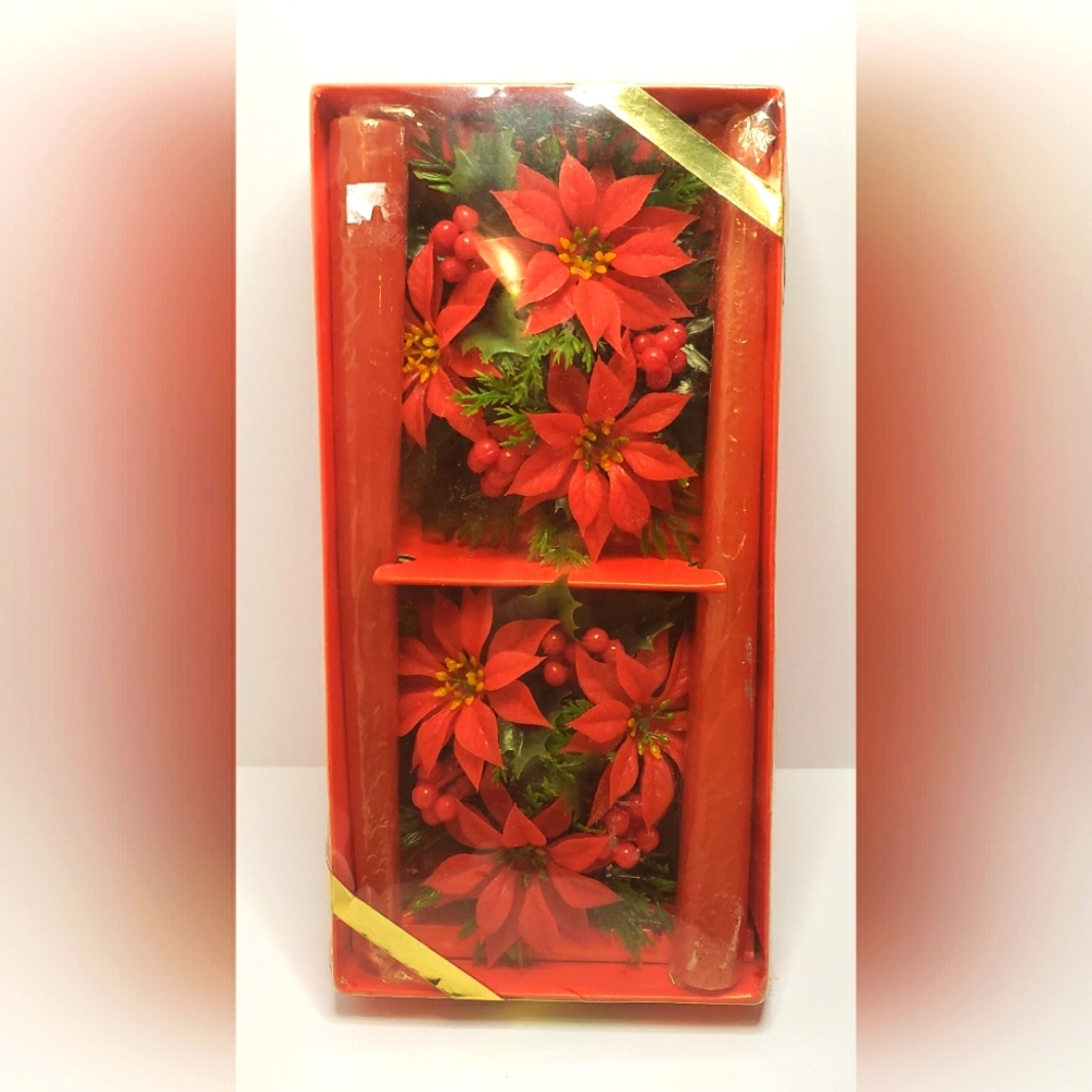 Vintage Christmas Candle & Candle Wreath Set